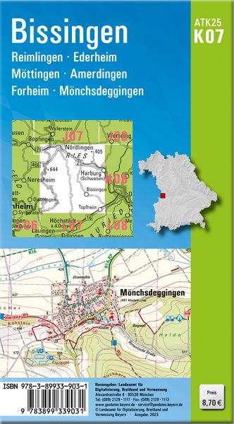 Produktbild: ATK25-K07 Bissingen (Amtliche Topographische Karte 1:25000)