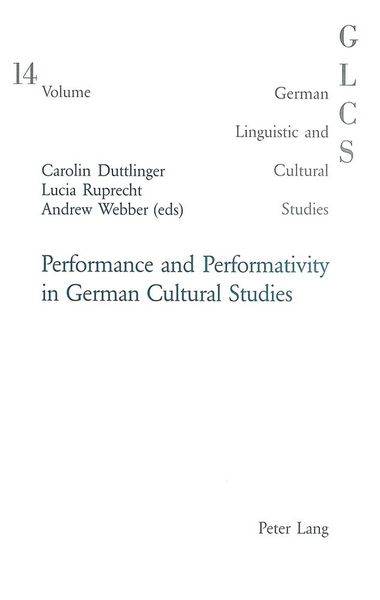 Produktbild: Performance and Performativity in German Cultural Studies