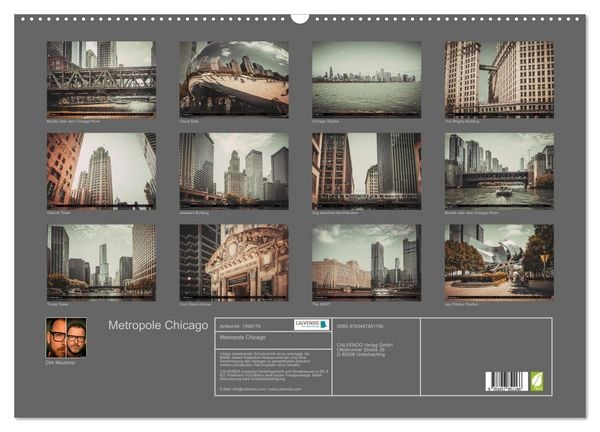 Produktbild: Metropole Chicago (Wandkalender 2026 DIN A2 quer), CALVENDO Monatskalender