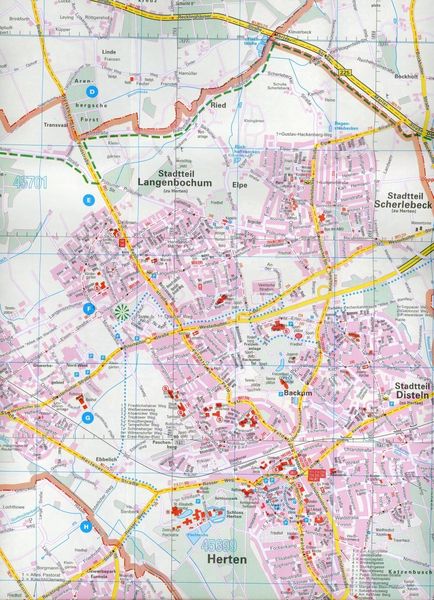 Falk Stadtplan Extra Standardfaltung Recklinghausen