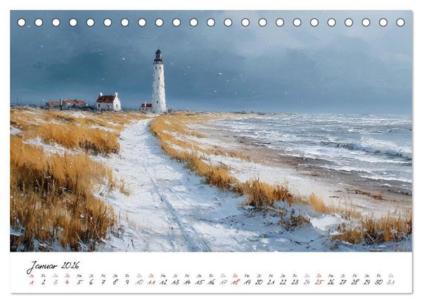 Produktbild: Sylt - Acrylmalerei von der Nordsee-Insel (Tischkalender 2026 DIN A5 quer), CALVENDO Monatskalender