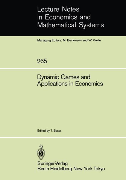 Produktbild: Dynamic Games and Applications in Economics