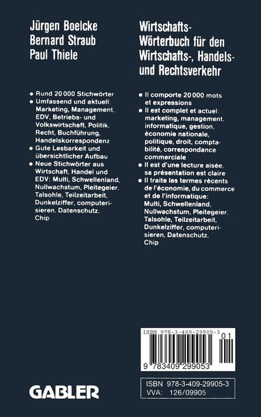 Produktbild: Wirtschaftsw&ouml;rterbuch / Dictionnaire &Eacute;conomique