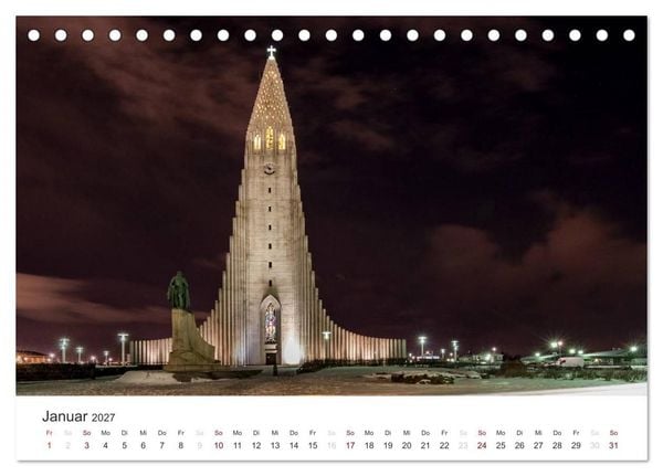 Produktbild: Reykjav&igrave;k 64&deg; 08' N (Tischkalender 2027 DIN A5 quer), CALVENDO Monatskalender
