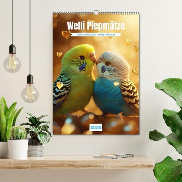 Produktbild: Welli Piepm&auml;tze (Wandkalender 2026 DIN A2 hoch), CALVENDO Monatskalender