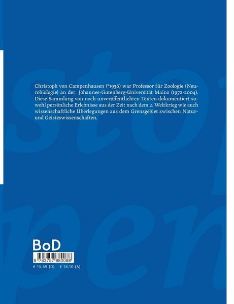 Produktbild: Anekdotisches aus dem Leben von Christoph von Campenhausen