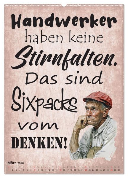 Produktbild: Handwerker Spr&uuml;che (hochwertiger Premium Wandkalender 2026 DIN A2 hoch), Kunstdruck in Hochglanz