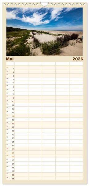 Produktbild: Familienplaner 2026 - Borkum - Inselblicke mit 5 Spalten (Wandkalender, 21 x 45 cm) CALVENDO