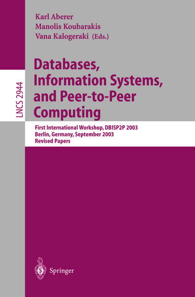 Produktbild: Databases, Information Systems, and Peer-to-Peer Computing