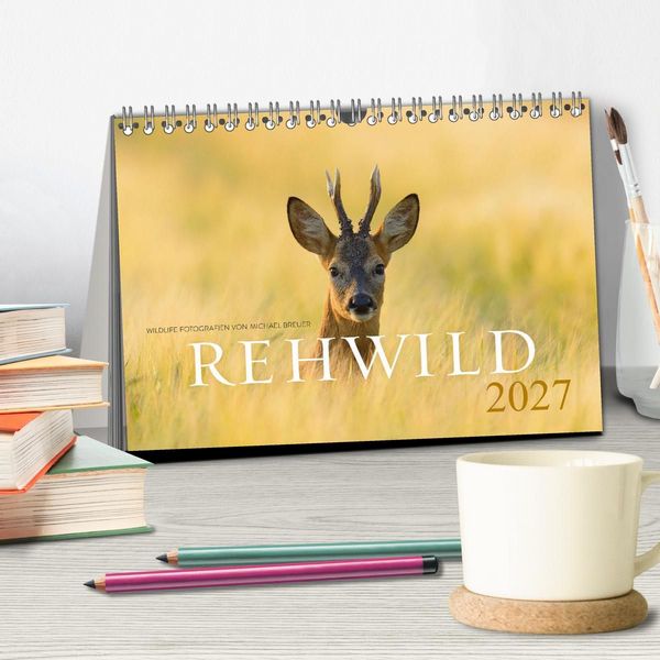 Produktbild: Rehwild 2027 (Tischkalender 2027 DIN A5 quer), CALVENDO Monatskalender