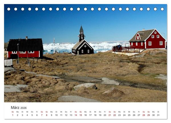 Produktbild: Gr&ouml;nland Bizarre Eiswelt um Ilulissat (Tischkalender 2026 DIN A5 quer), CALVENDO Monatskalender