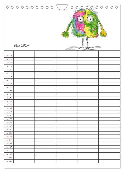 Produktbild: Bunte Freunde (Wandkalender 2026 DIN A4 hoch), CALVENDO Monatskalender