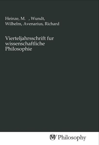 Produktbild: Vierteljahrsschrift fur wissenschaftliche Philosophie