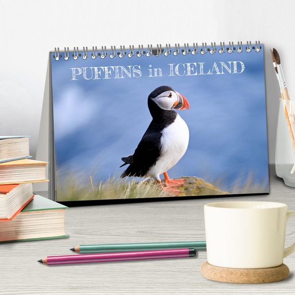 Produktbild: Puffins in Iceland (Desk Calendar 2026 DIN A5 landscape), CALVENDO 12 Month DeskCalendar