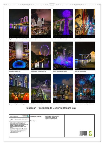 Produktbild: Singapur - Faszinierende Lichterwelt Marina Bay (Wandkalender 2026 DIN A2 hoch), CALVENDO Monatskalender