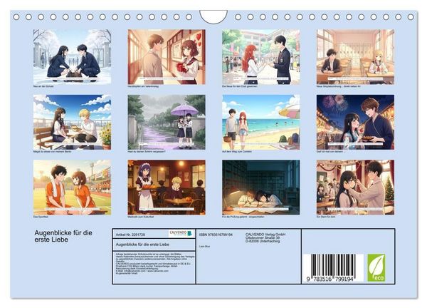 Produktbild: Augenblicke f&uuml;r die erste Liebe (Wandkalender 2027 DIN A4 quer), CALVENDO Monatskalender