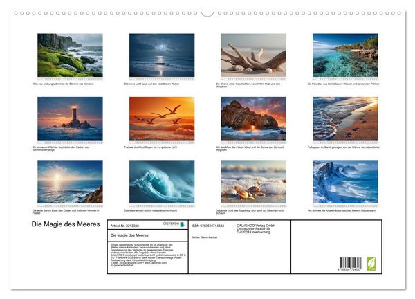 Produktbild: Die Magie des Meeres (Wandkalender 2026 DIN A2 quer), CALVENDO Monatskalender