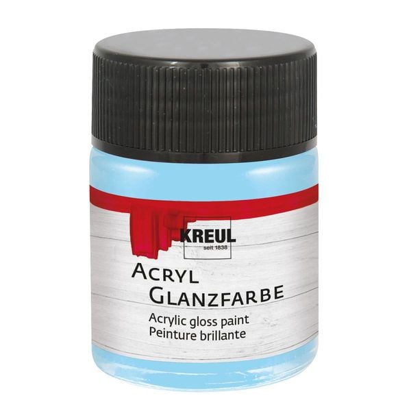 KREUL Acryl Glanzfarbe hellblau 50ml Glas