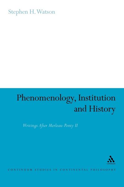 Produktbild: Phenomenology, Institution and History