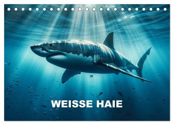 Produktbild: Wei&szlig;e Haie (Tischkalender 2026 DIN A5 quer), CALVENDO Monatskalender