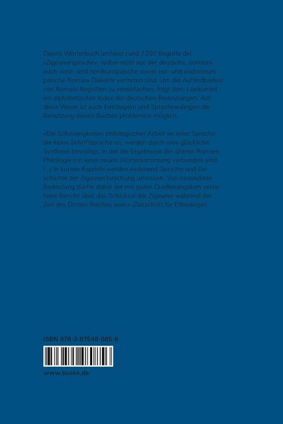 Produktbild: Gro&szlig;es W&ouml;rterbuch der Zigeunersprache (romani tsiw)