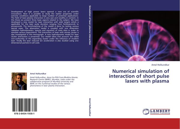 Produktbild: Numerical simulation of interaction of short pulse lasers with plasma