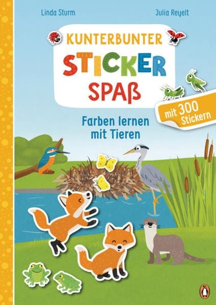 Kunterbunter Stickerspaß - Farben lernen mit Tieren, Gebundene Ausgabe von Linda Sturm, Penguin Junior, 978-3-328-30097-7