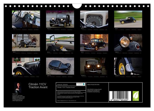 Produktbild: Citro&euml;n 11CV Traction Avant (Wandkalender 2026 DIN A4 quer), CALVENDO Monatskalender