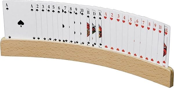 Spielkartenhalter, aus Holz, ohne Spielkarten, 35 cm