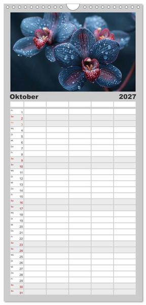 Produktbild: Familienplaner 2027 - Orchideen - farbenfroh durchs Jahr mit 5 Spalten (Wandkalender, 21 x 45 cm) CALVENDO