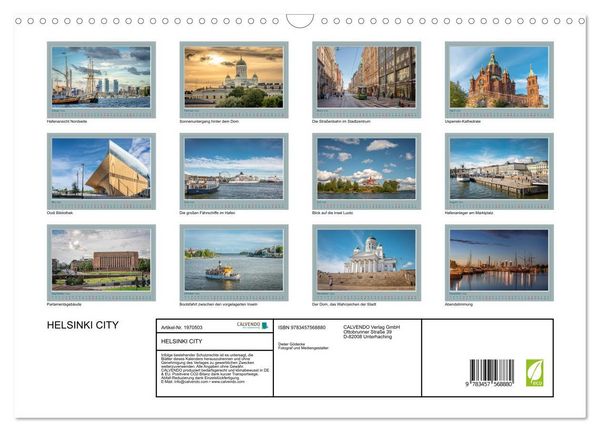 Produktbild: HELSINKI CITY (Wandkalender 2026 DIN A3 quer), CALVENDO Monatskalender