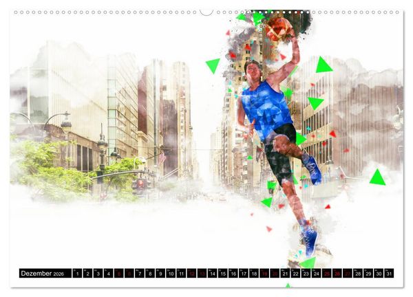 Produktbild: Basketball Art (hochwertiger Premium Wandkalender 2026 DIN A2 quer), Kunstdruck in Hochglanz