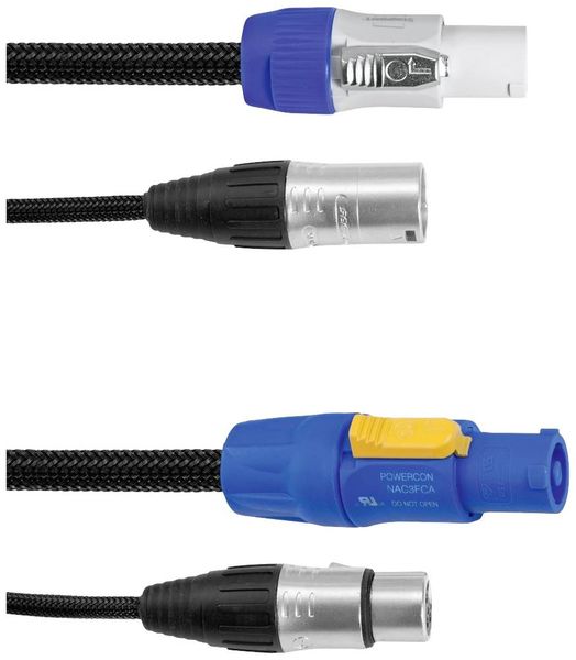 Eurolite Power-Hybrid DMX Verbindungskabel [1x XLR-Stecker 3 polig - 1x XLR-Stecker 3 polig] 1.5 m