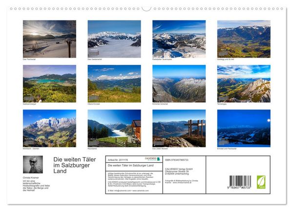 Produktbild: Die weiten T&auml;ler im Salzburger Land (hochwertiger Premium Wandkalender 2026 DIN A2 quer), Kunstdruck in Hochglanz