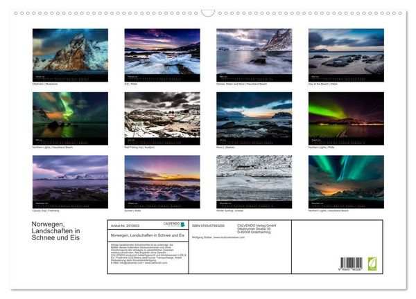 Produktbild: Norwegen, Landschaften in Schnee und Eis (Wandkalender 2026 DIN A2 quer), CALVENDO Monatskalender