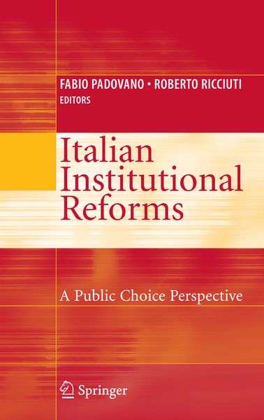 Produktbild: Italian Institutional Reforms: A Public Choice Perspective