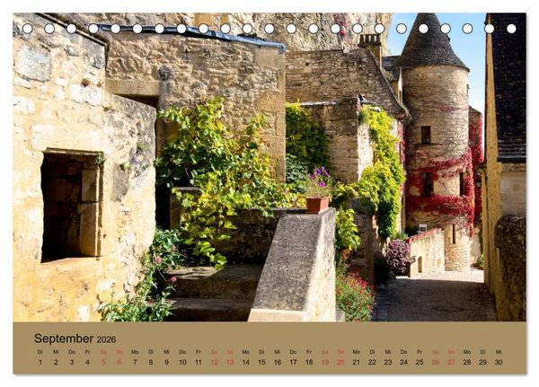 Produktbild: Dorfidyllen in Frankreich (Tischkalender 2026 DIN A5 quer), CALVENDO Monatskalender