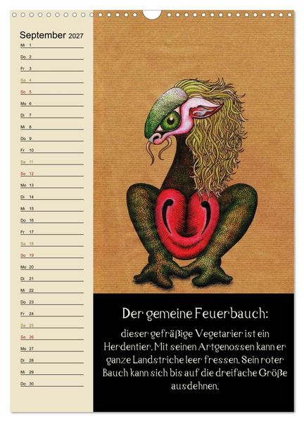Produktbild: Fabelhafte Wesen / Geburtstagskalender (Wandkalender 2027 DIN A3 hoch), CALVENDO Monatskalender