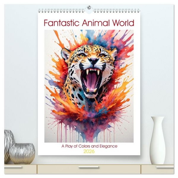 Fantastic Animal World: A Play of Colors and Elegance (High Quality Premium Wall Calendar 2026 DIN A2 portrait),CALVENDO 12 Month Wall Calendar