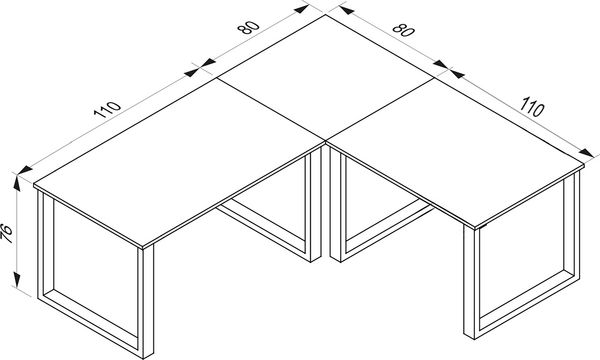 Produktbild: U Schreibtisch Eckschreibtisch L Form 190x190x80
