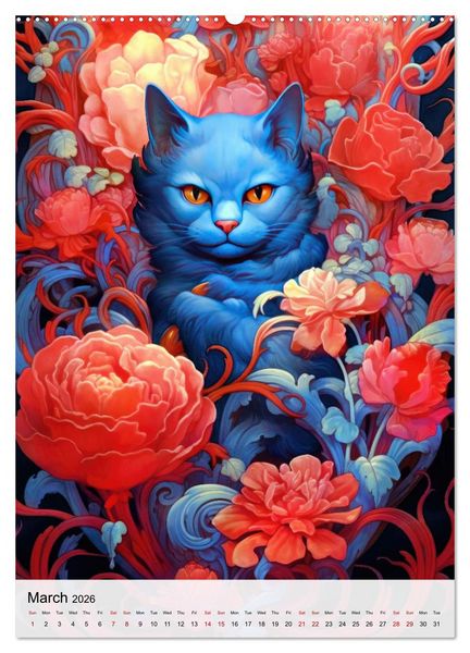 Produktbild: Feline Zen (High Quality Premium Wall Calendar 2026 DIN A2 portrait),CALVENDO 12 Month Wall Calendar