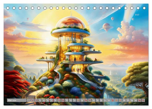 Produktbild: Architektur Futuristische Horizonte (Tischkalender 2026 DIN A5 quer), CALVENDO Monatskalender