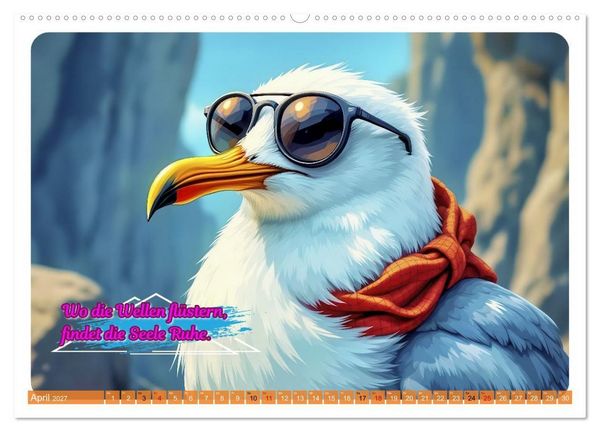 Produktbild: Norddeutsch Cool - Comic (hochwertiger Premium Wandkalender 2027 DIN A2 quer), Kunstdruck in Hochglanz