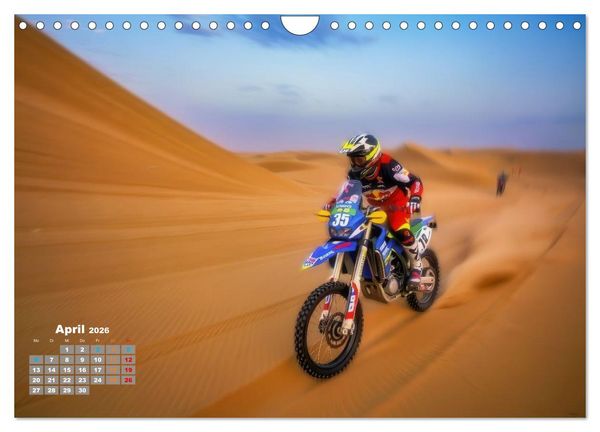 Produktbild: W&uuml;stenrallye Dakar Motorrad (Wandkalender 2026 DIN A4 quer), CALVENDO Monatskalender