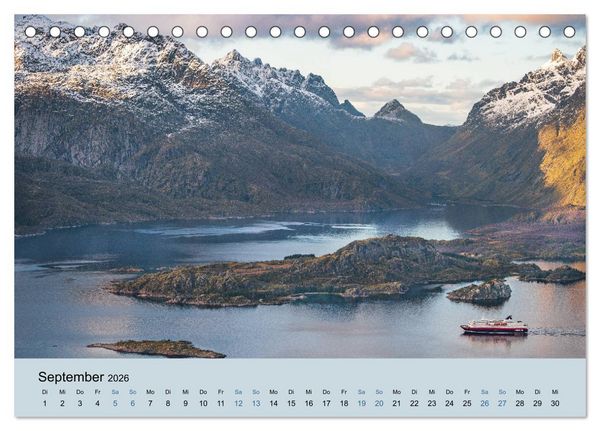 Produktbild: Naturgewalt Norwegen (Tischkalender 2026 DIN A5 quer), CALVENDO Monatskalender