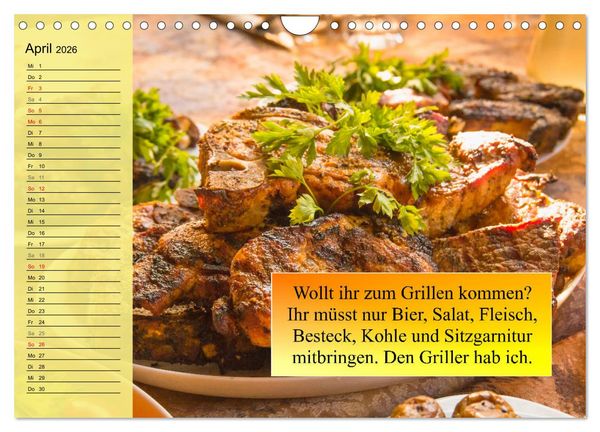 Produktbild: Auftragsgriller f&uuml;r effektive Fettverbrennung! Denn Grillsaison ist immer! (Wandkalender 2026 DIN A4 quer), CALVENDO Monatskalender