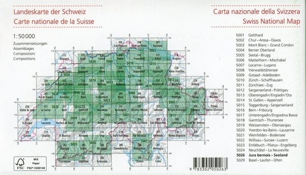 Produktbild: Swisstopo 1 : 50 000 Jura Bernois - Seeland