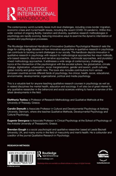 Produktbild: The Routledge International Handbook of Innovative Qualitative Psychological Research
