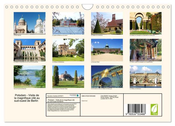 Produktbild: Potsdam - Visite de la magnifique cit&eacute; au sud-ouest de Berlin (Calendrier mural 2026 DIN A4 vertical), CALVENDO calendrier mensuel