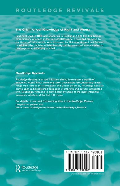 Produktbild: The Origin of Our Knowledge of Right and Wrong (Routledge Revivals)